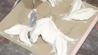 آموزش گل گچبری مدرن/ گچبری مدرن با عاطفه جولانی