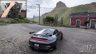 رانندگی با پورشه 911 در forza همراه با فرمان