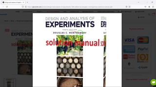 Design and analysis of experiments 10th edition by Douglas c. Montgomery solutions manual pdf