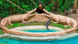 ساخت استخر شنای تمساح و ساخت حوضچه ماهی