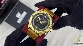 ساعت مچی ناوی فورس قاب طلائی Naviforce 9144M