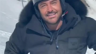 فیلم عاشقانه همسر محمدرضا گلزار از آقای بازیگر در پیست اسکی