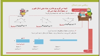 مرور فصل۵ ریاضی سوم دبستان صفحات۹۴و۹۵