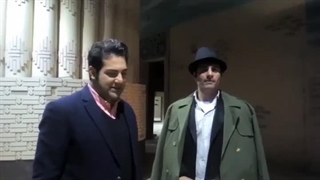 ایرج الهی بازیگر و شاهین جمشیدی مجری تلویزیون در برنامه تلویزیونی مشتی باش