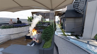 طراحی روف رستوران - Bendo Garden