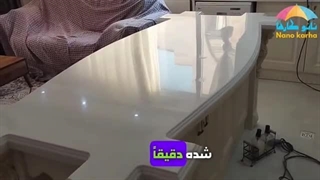 ساب زنی سنگ کورین کابینت آشپزخانه بدون گرد و خاک و براق و ضدخش کردن کورین