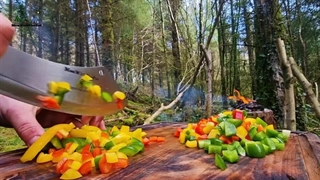 آشپزی در طبیعت | طرز تهیه میگو و برنج