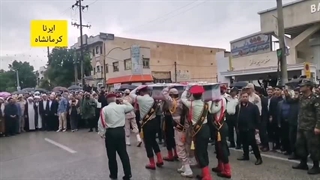 تشییع شهید مدافع امنیت فرزین بلیان در نماز جمعه کرمانشاه