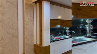 کابینت های گلاس کار شده در آشپزخانه