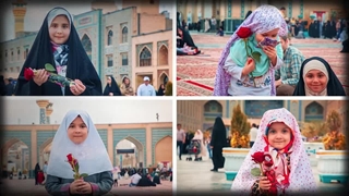 قاب لبخند دخترونه در حرم مطهر رضوی - میلاد حضرت معصومه(س)