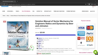 Solution Manual of Vector Mechanics for Engineers Statics and Dynamics by Beer and Johnston