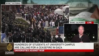 دستگیری ها در پی یورش پلیس آمریکا به تظاهرات حامی فلسطین در دانشگاه کالیفرنیا اروین !!