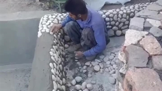 اجرای سنگ لاشه سنگ مالون نصب با سنگ لاشه سنگ ورقه ای با رنگ های مختلف با فروش سنگ لاشه سنگ مالون سنگ کوهی