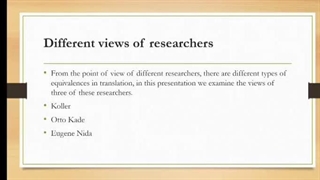 Types of equivalences in translation