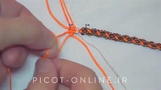 آموزش بافت دستبند مکرومه طرح گل