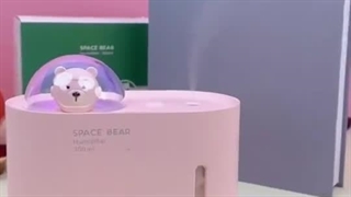 دستگاه بخور سرد و چراغ خواب خرس فضانورد 300میل H₂O Humidifier Bear Air