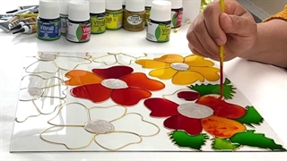 نقاشی شیشه ایبا دست آزاد | طراحی روی شیشه