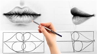 آموزش طراحی لب سیاه قلم هایپررئال